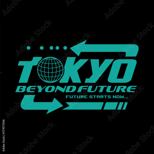 Tokyo japan typography slogan streetwear y2k style logo vector icon illustration. Print, poster, fashion, tshirt, sticker