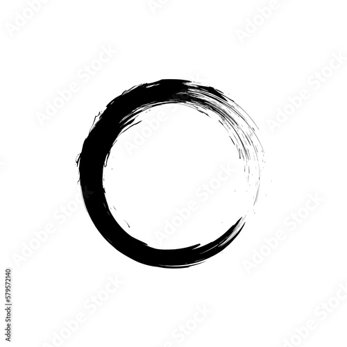 Black enso zen circle on white background. Vector illustration photo