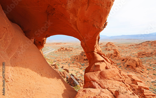 Landscape with natural arch - Valley of Fire State Park, Nevada