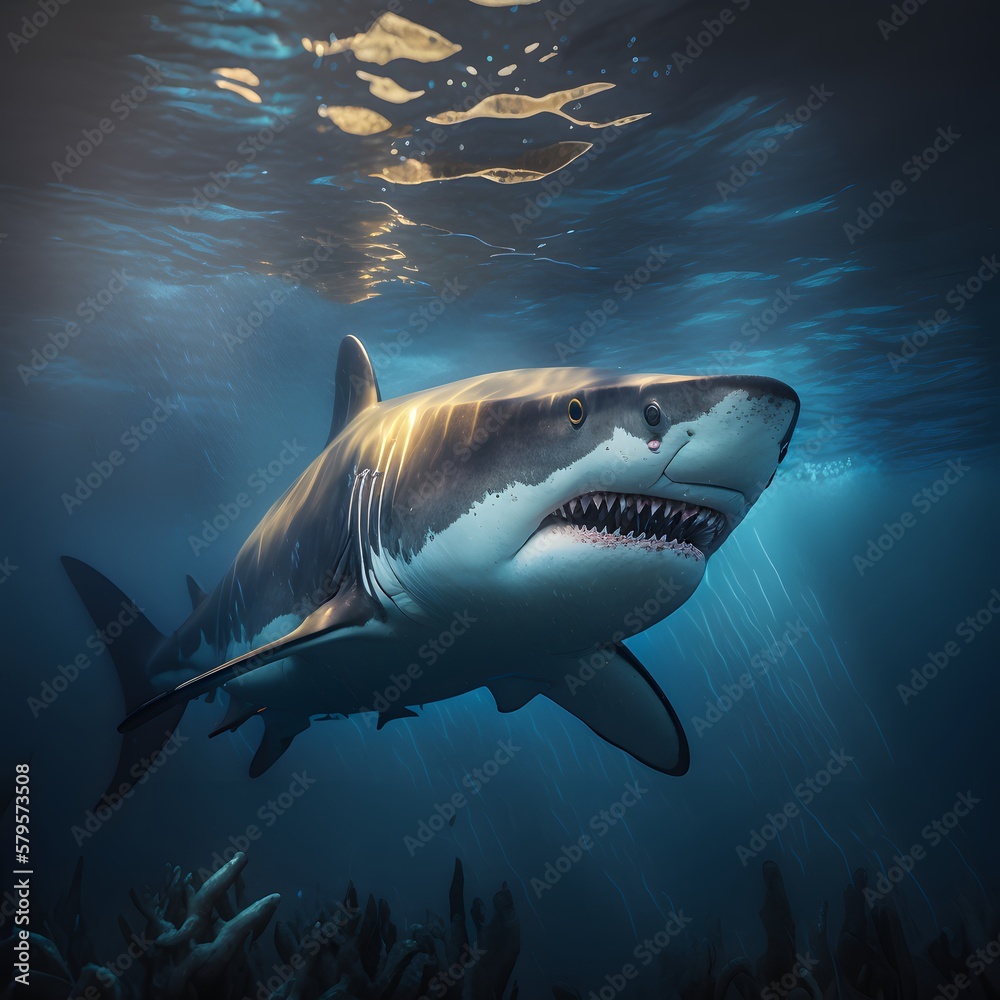 Fototapeta premium shark created using AI Generative Technology