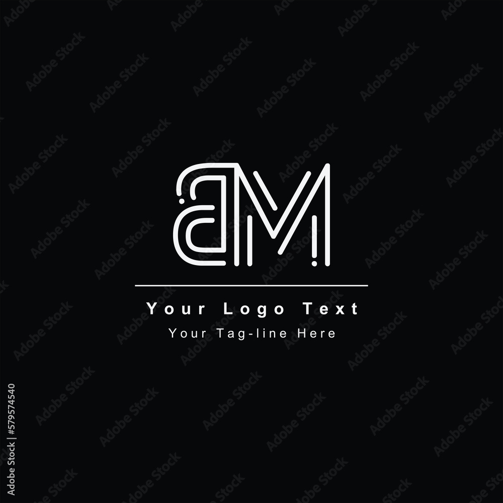 initial logo bm or mb design elegant icon