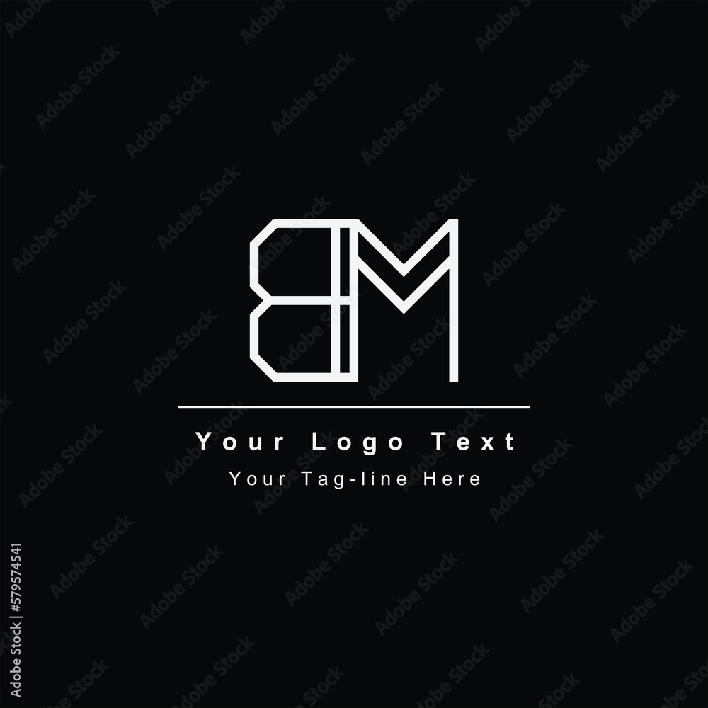 initial logo bm or mb logo template icon