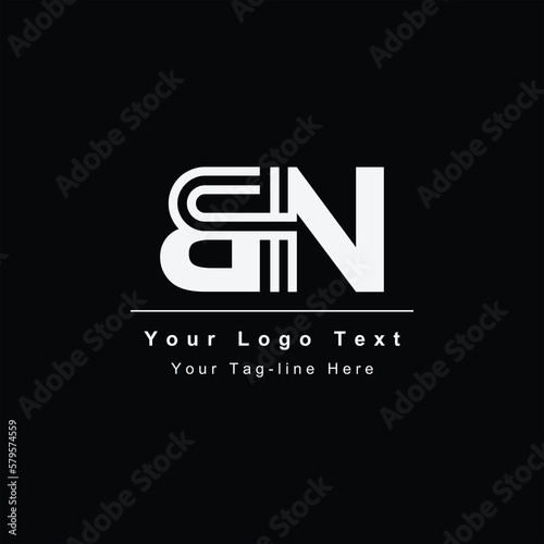 initial logo bn or nb design template name icon photo