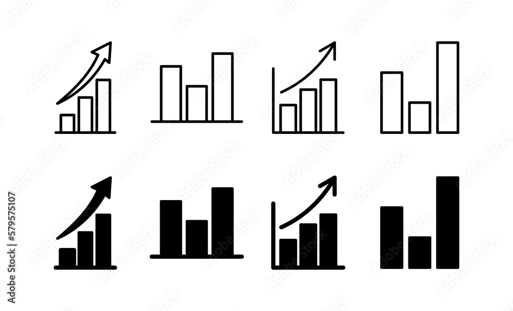 Growing graph Icon vector for web and mobile app. Chart sign and symbol. diagram icon