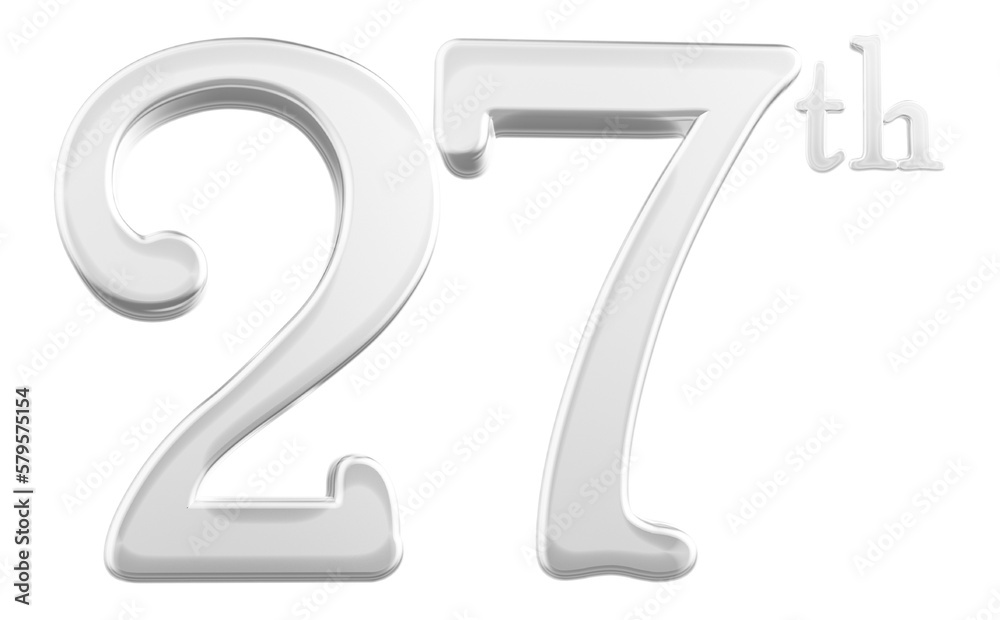 27 th anniversary - white number anniversary