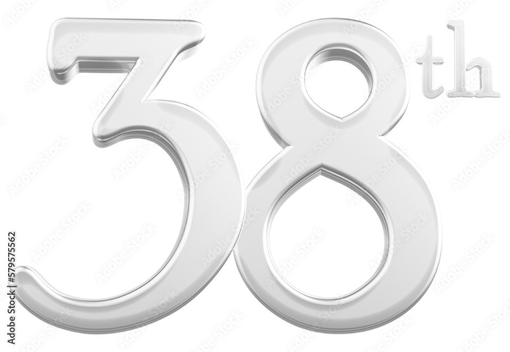 38 th anniversary - white number anniversary