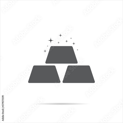 Gold bars icon vector in flat style