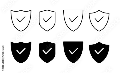 Shield check mark icon vector for web and mobile app. Protection approve sign. Insurance icon