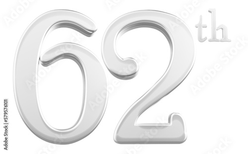 62 nd anniversary - white number anniversary