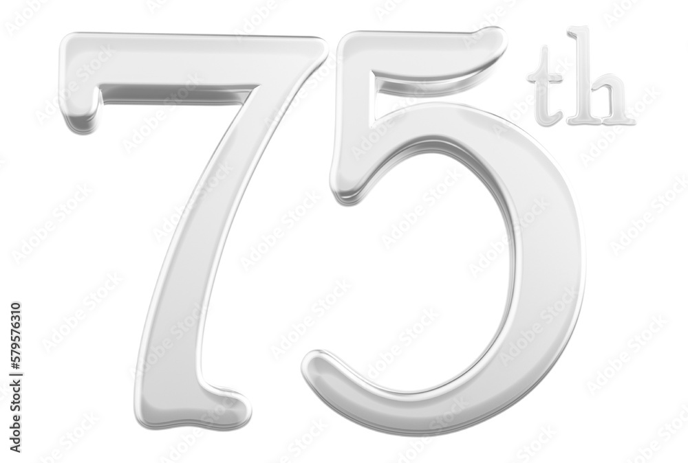 Naklejka premium 75 th anniversary - white number anniversary
