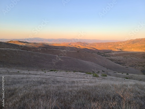 View of the Gabilan mountain range from hiking trail at Ford Ord National Monument photo