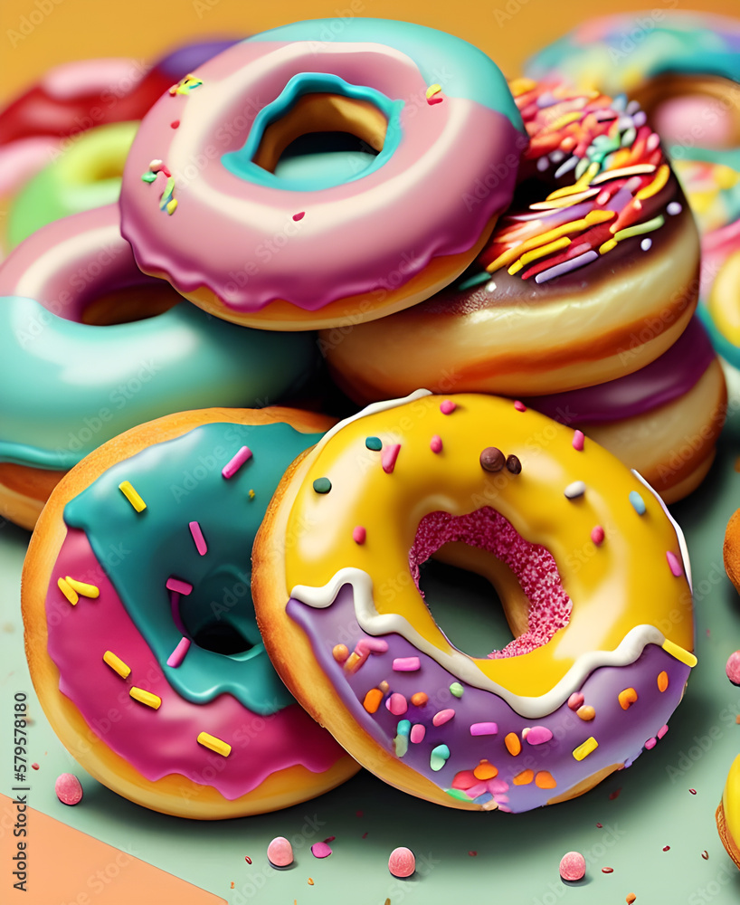 colorful donuts, generative Ai