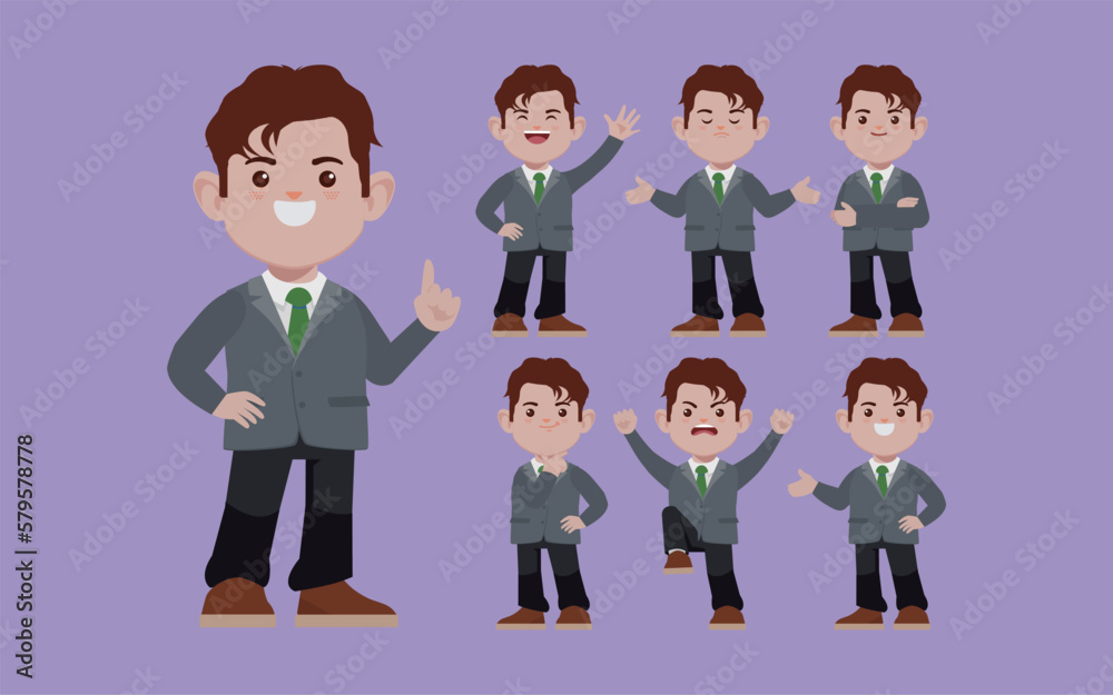 Office worker with different poses Office worker with different poses