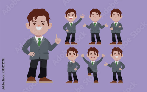 Office worker with different poses