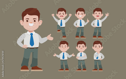 Office worker with different poses