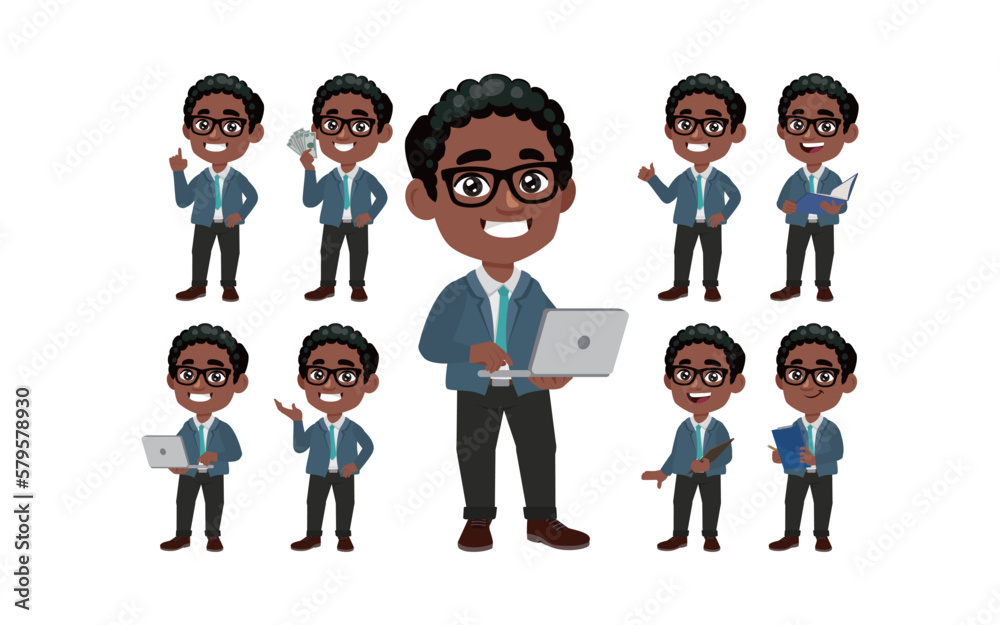 Office worker with different poses Office worker with different poses