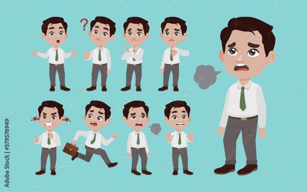 Office worker with different poses Office worker with different poses