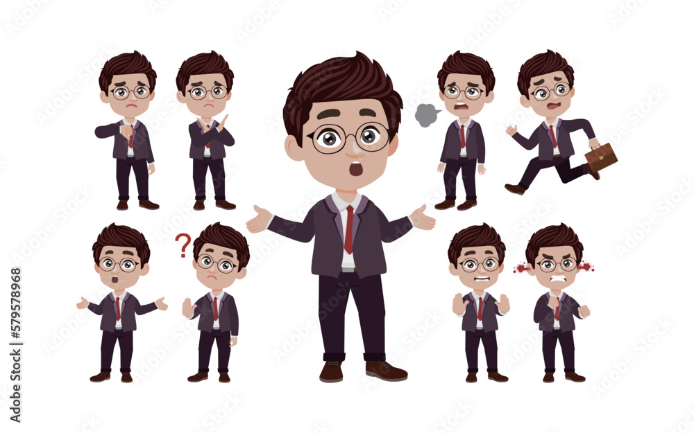 Office worker with different poses Office worker with different poses
