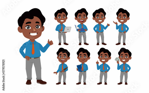 Office worker with different poses