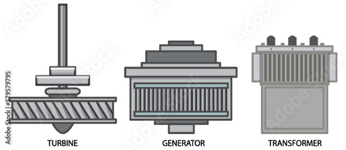 Water turbine vector set