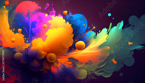 Explosive crazy abstraction of bright saturated watercolor colors