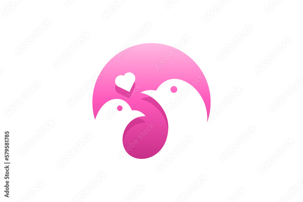 Fototapeta premium Couple Dove Logo