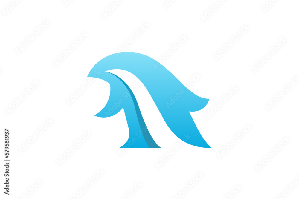 Fototapeta premium Penguin Blue Logo