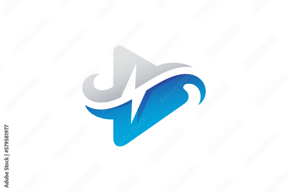 Abstract Play Button Logo Abstract Play Button Logo