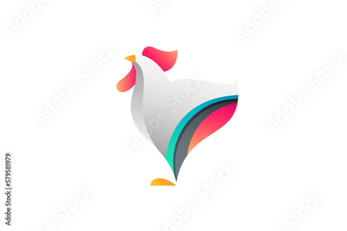 Abstract Rooster Logo