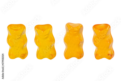 jelly bears candy isolated on a white background. Jelly Bean. photo