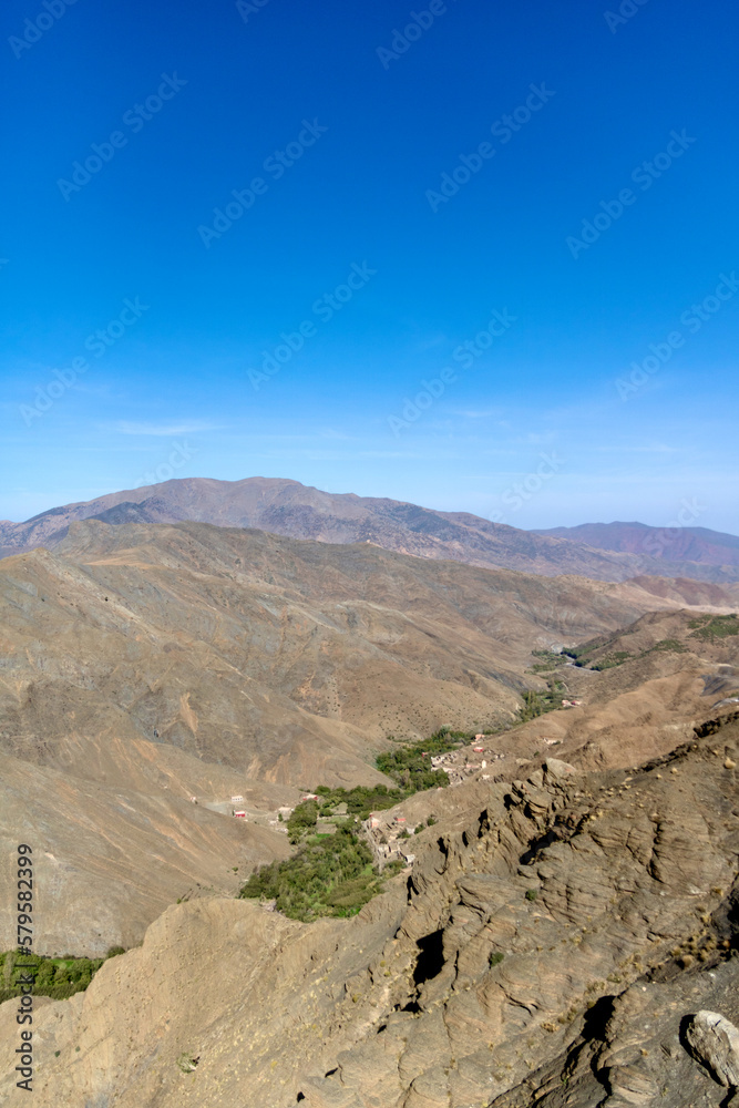 Green foothills of the Atlas Mountains in Morocco