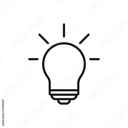 Editable Icon of Light Bulb, Vector illustration isolated on white background. using for Presentation, website or mobile app
