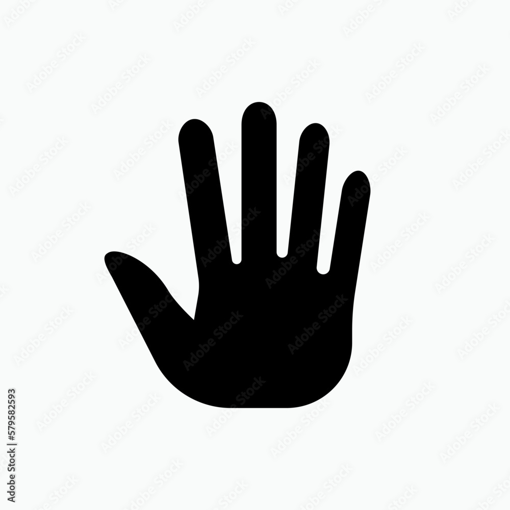 Hand Stop Sign Icon. Prohibition Illustration As a Simple Vector Sign & Trendy Symbol. Hand Stop Sign Icon. Prohibition Illustration As a Simple Vector Sign & Trendy Symbol.