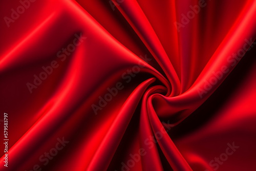 赤いサテンの生地 ドレープ 背景素材 generative ai