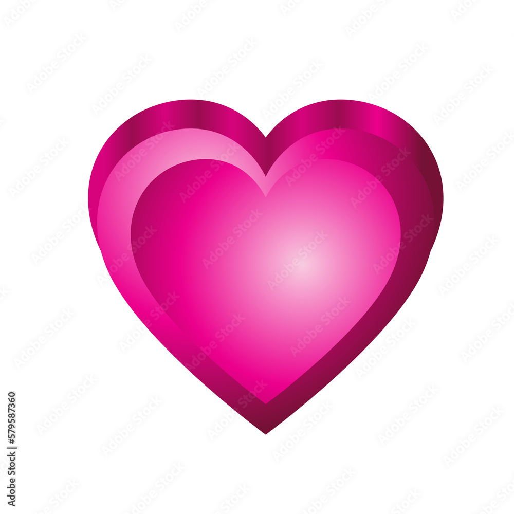 Realistic 3d design icon heart symbol love Realistic 3d design icon heart symbol love
