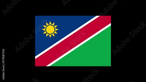Namibia flag animation green screen chroma key background 4K motion graphics
