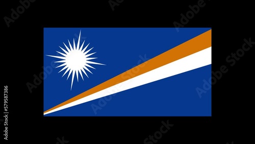 Marshall Islands flag animation green screen chroma key background 4K motion graphics
