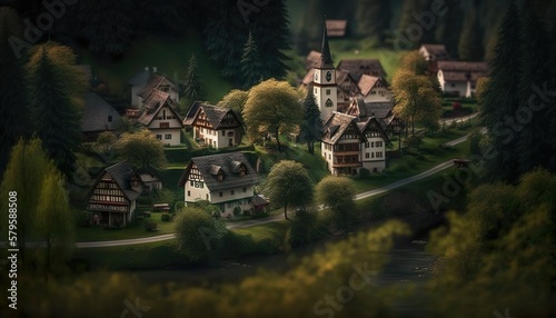 A tranquil village in the forests of Bavaria Germany captured with a Nikon D780 24  Generative AI photo