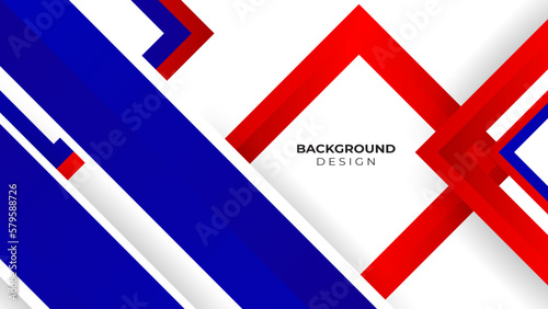 Modern abstract blue red and white geometry background vector