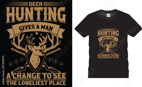 Deer hunting therapy vector t-shirt design template. Typographic grunge hunting unique quotes. ready for print, shirts, pod, poster, apparel. 