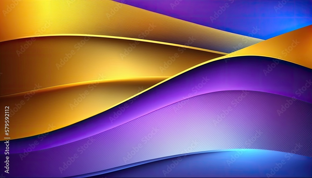 Abstract Gradient Purple Gold and Blue Background. Generative AI.