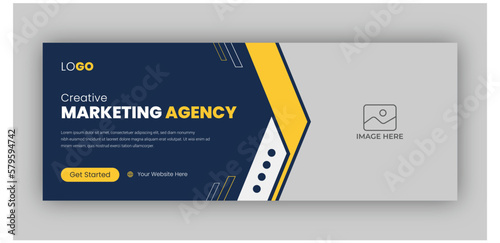 Digital marketing facebook cover web banner template