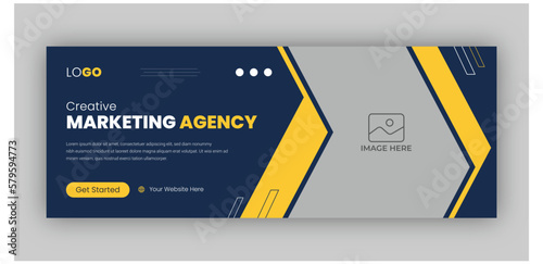 Digital marketing facebook cover web banner template