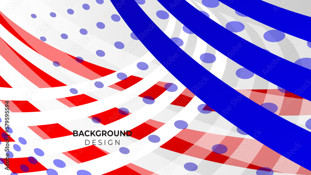 Obraz premium Abstract blue white and red pattern background vector