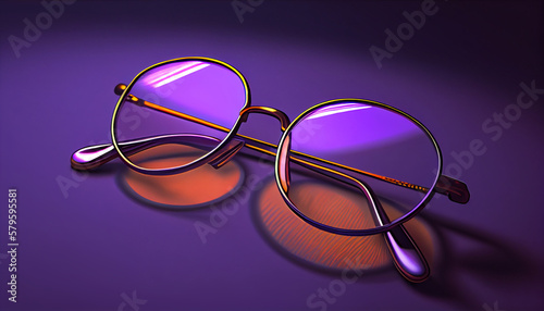 a digital artwork of glasses on a purple