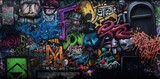 graffiti wall abstract background, Generative Ai not real photo, idea for artistic pop art background backdrop 