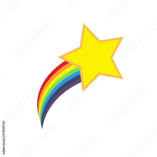 Shooting Star Rainbow vector illustration clip art