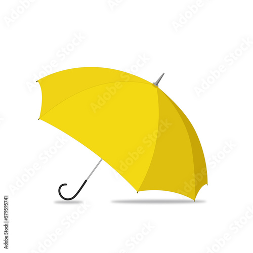 Yellow opened umbrella flat clipart vector illustration