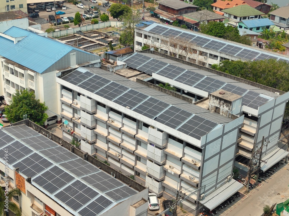 Fototapeta premium solar panels on the roof