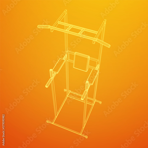Pull up bar. Upper body workout, bodybuilding exercise.